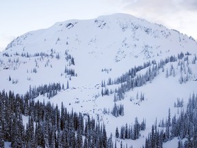 REVELSTOKE, B.C.: MARCH 13, 2010 -- Boulder Mountain's Turbo Bowl in Revelstoke, B.C. is shown in this RCMP handout photo, which was taken hours after an avalanche struck on Saturday, March 13, 2010. HANDOUT PHOTO: RCMP  CNS-AVALANCHE