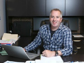 Darren Bondar, CEO and founder of Spiritleaf poses in his southwest Calgary office on Wednesday, January 3, 2018. Bondar says the Calgary-based company has had great success in attracting entrepreneurs willing to put up a $25,000 franchise fee to operate a cannabis retailing store under the company's name. Jim Wells/Postmedia