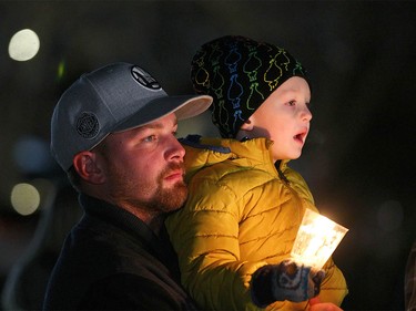 Supporters gather during a candlelight vigil in northwest Calgary on Wednesday, January 3, 2018 for the baby found dead on Christmas Eve. Abouth 100 or more Calgarians and made respects for the newborn. Police and still looking for the mother and any other clues in the case. Jim Wells/Postmedia