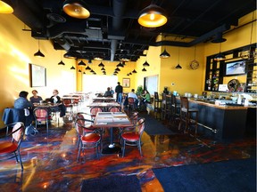 The bright colourful interior of Tu Tierra Mexican Restaurant on Bonaventure Dr. S.E.
