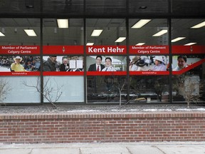 The exterior of Liberal Member of Parliament Kent Hehr's constituency office is shown in downtown Calgary on Thursday, January 25, 2018. Jim Wells/Postmedia
