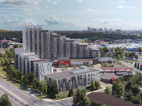 Proposed development for Dalousie Co-op, looking southeast.