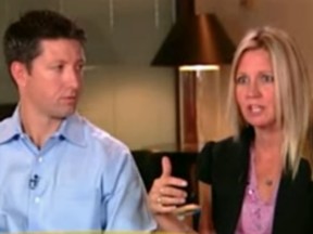 A still image from an ABC News clip of Lisa and A.J. Demaree.