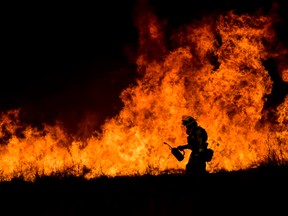 The Thomas fire burns in Los Padres National Forest.