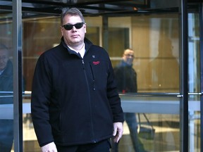 Philip Heerema leaves Calgary Courts as he was charged in 2015 after police received complaints about an inappropriate relationship when on staff at the Young Canadians. He has entered not guilty pleas to 20 charges involving eight alleged victims on Monday January 15, 2018. Darren Makowichuk/Postmedia