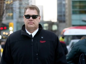 Philip Heerema leaves Calgary Courts as he was charged in 2015 after police received complaints about an inappropriate relationship when on staff at the Young Canadians. He has entered not guilty pleas to 20 charges involving eight alleged victims on Monday January 15, 2018. Darren Makowichuk/Postmedia