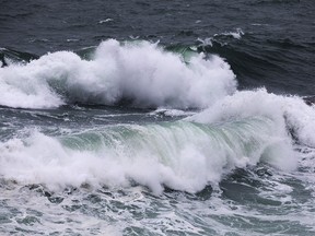 Waves crash against rugged rocks along the Wild Pacific Trail in Ucluelet, B.C. on Friday, Jan. 19, 2018. Long-time residents of Vancouver Island's west coast admit to being awestruck by the latest storm that has prompted an extreme wave hazard advisory for the region, including Pacific Rim National Park, Tofino and Ucluelet. THE CANADIAN PRESS/Melissa Renwick ORG XMIT: MMR109