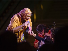 Inner Elder with Michelle Thrush at High Performance Rodeo.  Photo by Elyse Bouvier