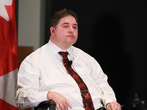 Kent Hehr, MP for Calgary Centre, Federal Minister for Sport & Persons with Disabilities,  speaks in Calgary on  Friday, December 15, 2017.