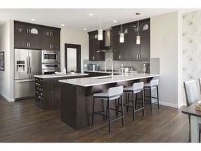 The kitchen in the new Kingston show home by Excel Homes in Sunset Ridge. This was one of the multi-family developments under construction in Cochrane last year.