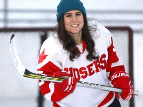 Local Calgary hockey player Misty Seastrom will be travelling to northern India to break a Guinness record for a hockey game played at the highest elevation in the world on Thursday January 18, 2018. Darren Makowichuk/Postmedia