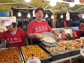 There are over 100 food vendors at the Richmond Night Market which runs from May 11 to Oct. 8, 2018. Visiting the market gives you a real taste of Asia.  Photo, Debbie Olsen