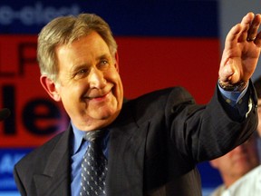 Then-premier Ralph Klein takes the stage after his 2004 election victory.