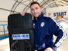 Calgary police Const. Joe Cecchini is headed to South Korea later this month to complete on the Italian olympic skeleton team. Darren Makowichuk/Postmedia Network