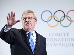 International Olympic Committee, IOC, president Thomas Bach speaks before the North and South Korean Olympic Participation Meeting at the IOC headquarters in Pully near Lausanne, Switzerland.