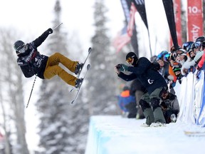 Cassie Sharpe competes in the Women's Freeski Halfpipe final at the Toyota U.S. Grand Prix in Snowmass, Colorado, on Jan. 12.