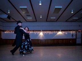 Sharon Lee and John Fobert trip the light fantastic for the last time at the Social Dance Club Calgary.