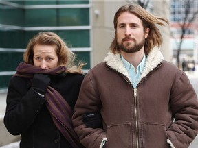 David Stephan and his wife Collet Stephan outside the Calgary courthouse on March 9, 2017.