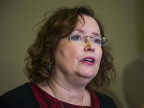 Tracy MacCharles, Ontario Minister of Government and Consumer Services and remains Minister Responsible for Accessibility, addresses reporters after the swearing-in ceremony for members of the Executive Council of Ontario at Queen's Park in Toronto, Ont. on Thursday January 12, 2017. Ernest Doroszuk/Toronto Sun/Postmedia Network ORG XMIT: POS1701121510349742