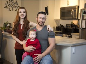 Tenea and Drummond Kormish, with one-year-old Rosalie, bought a townhouse in the Vantage at Fireside.