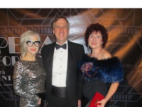 Opera is Forever, Calgary Opera's Valentine Ball held Feb. 10 at the Fairmont Palliser certainly hit all the right notes. Pictured with Calgary Opera general director and CEO Keith Cerny are ball co-chairs Sharie Hunter (left) and Jerilyn Wright.