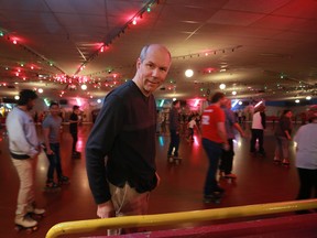 Colin Billy pauses while skating on the last day at Lloyd's Recreation on Sunday February 18, 2018. One of the roller rink's loyal customers for the last 18 years Colin says he is going to miss the facility. The Calgary institution was open for 53 years.