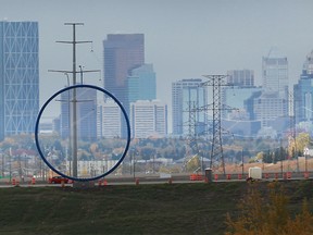 In the latest city outrage on public art, the city has spent $500,000 to build a piece of public art on 96 Ave N. E. in Calgary, Alta., called The Travelling Light  on Tuesday October 8, 2013. Al Charest/Calgary Sun/QMI Agency