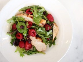 Chicken Salad with Raspberries for ATCO Blue Flame Kitchen for February 21, 2018; image supplied by ATCO Blue Flame Kitchen