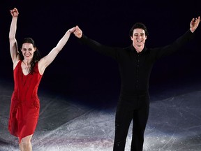 Tessa Virtue and Scott Moir perform in the figure skating gala event at the Pyeongchang Olympics on Feb. 25.