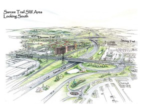 Rendering for a proposed $106-million interchange at Sarcee Trail and Richmond Road.