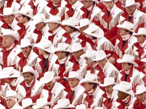 Canada's athletes during the opening ceremonies at the 1988 Calgary Olympics, Herald file photo.