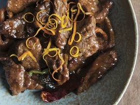 Orange beef from Chinese Soul Food by Hsiao-Ching Chou.