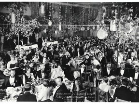The first Oscars ceremony, held in 1929 at the Hollywood Roosevelt.