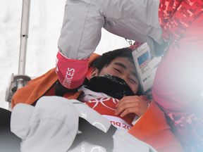 Japan's Yuto Totsuka is expected to be OK after suffering a nasty fall during men's halfpipe.