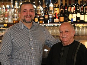 Michael Ciccaglione and his father Mike Ciccaglione pose at their new restaurant, The Garden Cecina & Bar in downtown Calgary Feb. 1, 2018.