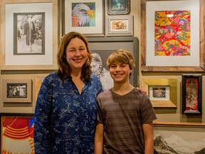 Jessica Waite and son Dash Waite, in front of a tribute wall to their late husband and father. Jessica Waite created a website to help other widows and people experiencing the same grieve of losing a loved one.
Photo by Courtney Lovgren, Calgary