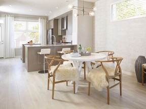 The dining area in the Avro paired home by Hopewell Residential in the community of Mahogany.