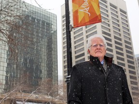 Lawyer Neil McCrank, the former head of the Energy Utilities Board, was photographed in downtown Calgary on Thursday March 15, 2018. The glass building to the left was the former offices of the Energy Utilities Board. Gavin Young/Postmedia