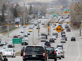 Crowchild Trail between Kensington Road and 5th Avenue N.W. on April 15, 2017.