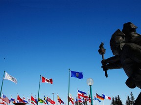 The Share the Flame statue at Canada Olympic Park.