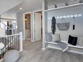 The main floor hallway in the Carbon 2 by Cedarglen Homes.