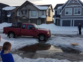 This pothole has caused a problem for residents in an Auburn Bay cul-de-sac causing resident Beckie Holden to be unable to leave her driveway. On top of that, four vehicles have been damaged because of the issue.