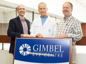 Medical director Dr. Howard Gimbel, centre, with Dr. Kevin Warren, associate, left and Dr. John Vanwestenbrugge, associate.