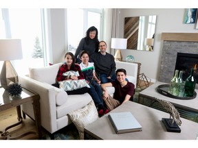 Marnie and Joe Kubista with their children Sam, 16, Stephen, 14, and Lauren, 12 fell in love with the open bright floor plan their new home will have. Here they are in a show home of the Callaghan in Mahogany, which is the model they purchased in Rocky Vale Green.