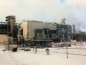 Aftermath of an explosion at Nexen's Long Lake oilsands facility which killed two men in January 2016.