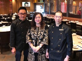 Winnie Chan and her two T.Pot China Bistro chefs, Tommy Chow, left, and Wing Kau Hung.