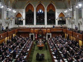 The House of Commons is pictured as Interim Liberal leader Bob Rae receives a standing ovation during Question Period on Parliament Hill in Ottawa March 27, 2013.     REUTERS/Chris Wattie     (CANADA - Tags: POLITICS)