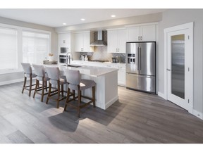 The kitchen in the Summit 2 show home by Morrison Homes in the Ridge at Sage Meadows.
