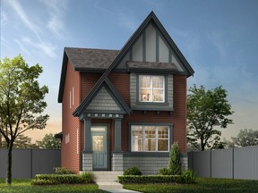 An artist's rendering of the exterior elevation of the Gregory show home by Homes by Avi in Sunset Ridge.