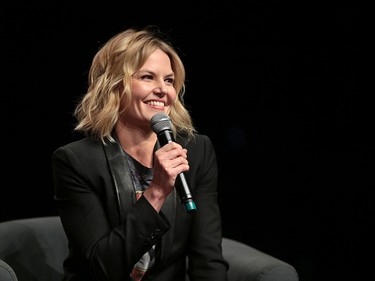 Jennifer Morrison known for her role as Emma Swan in the TV series Once Upon a Time takes part in a discussion at the Calgary Expo at Stampede Park on Saturday April 28, 2018.